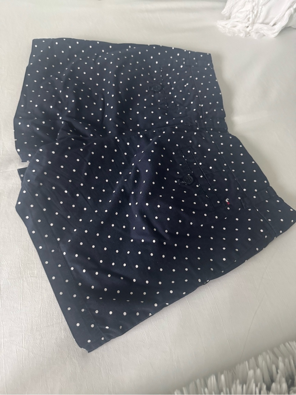Tommy Hilfiger Navy and White Polka Dot Shorts